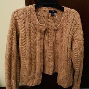 Fisherman Chunky Cardigan Taupe/beige